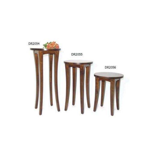 Round Side Table DR2054 – โต๊ะข้างไม้ทรงกลม เซ็ต 3 ขนาด